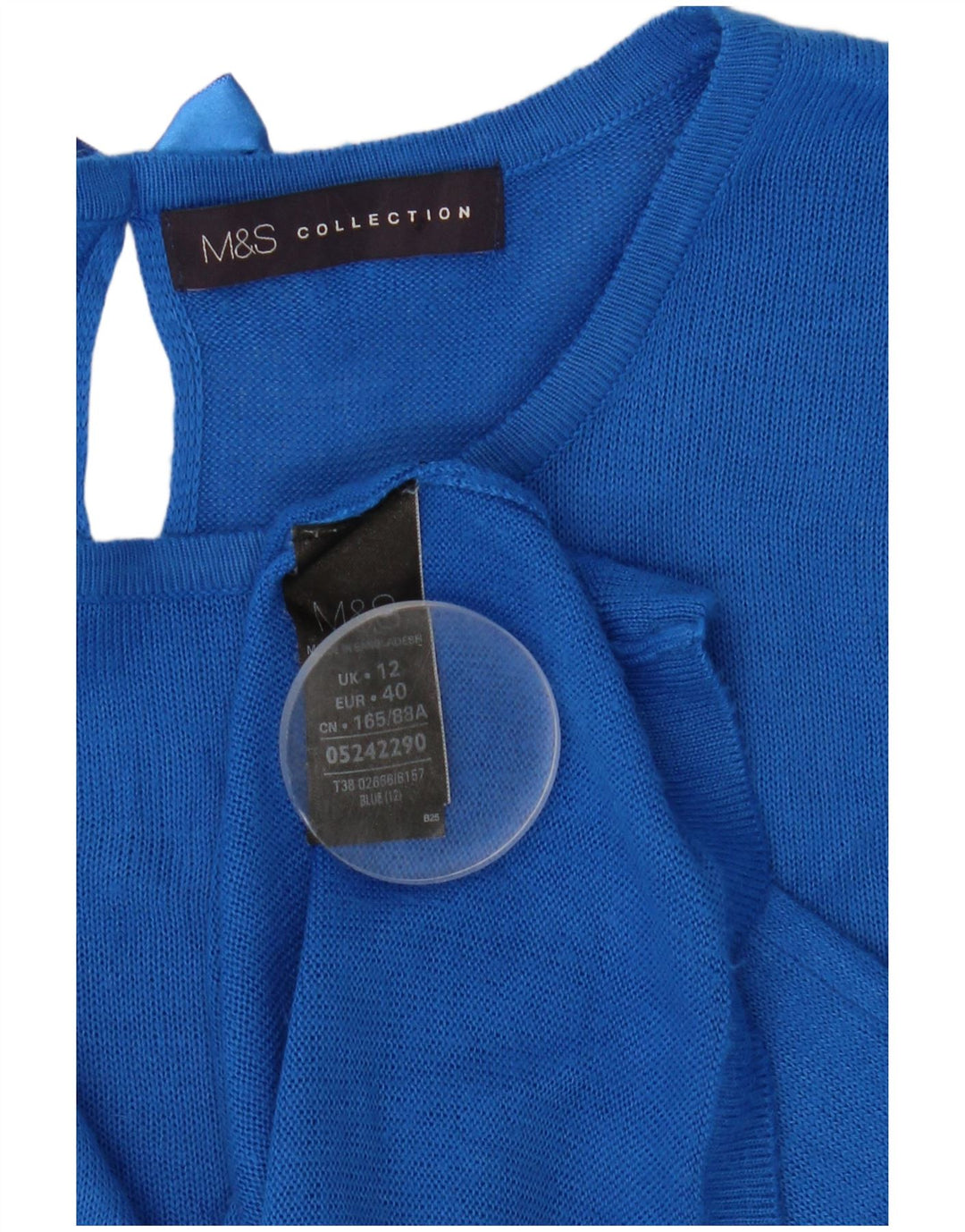 Marks & Spencer Damen-Pullover mit U-Boot-Ausschnitt, Gr. 12, Mittelblau