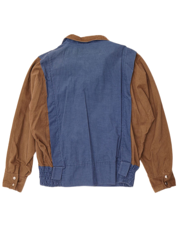 Vintage Herren Cordjacke UK 40 Große blaue Colourblock-Baumwolle