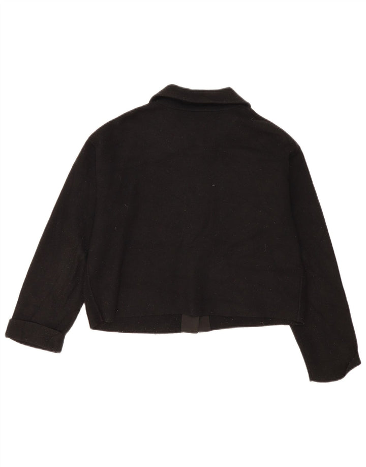 Massimo Dutti Damen Crop Übergroße Bolerojacke UK 6 XS Schwarz