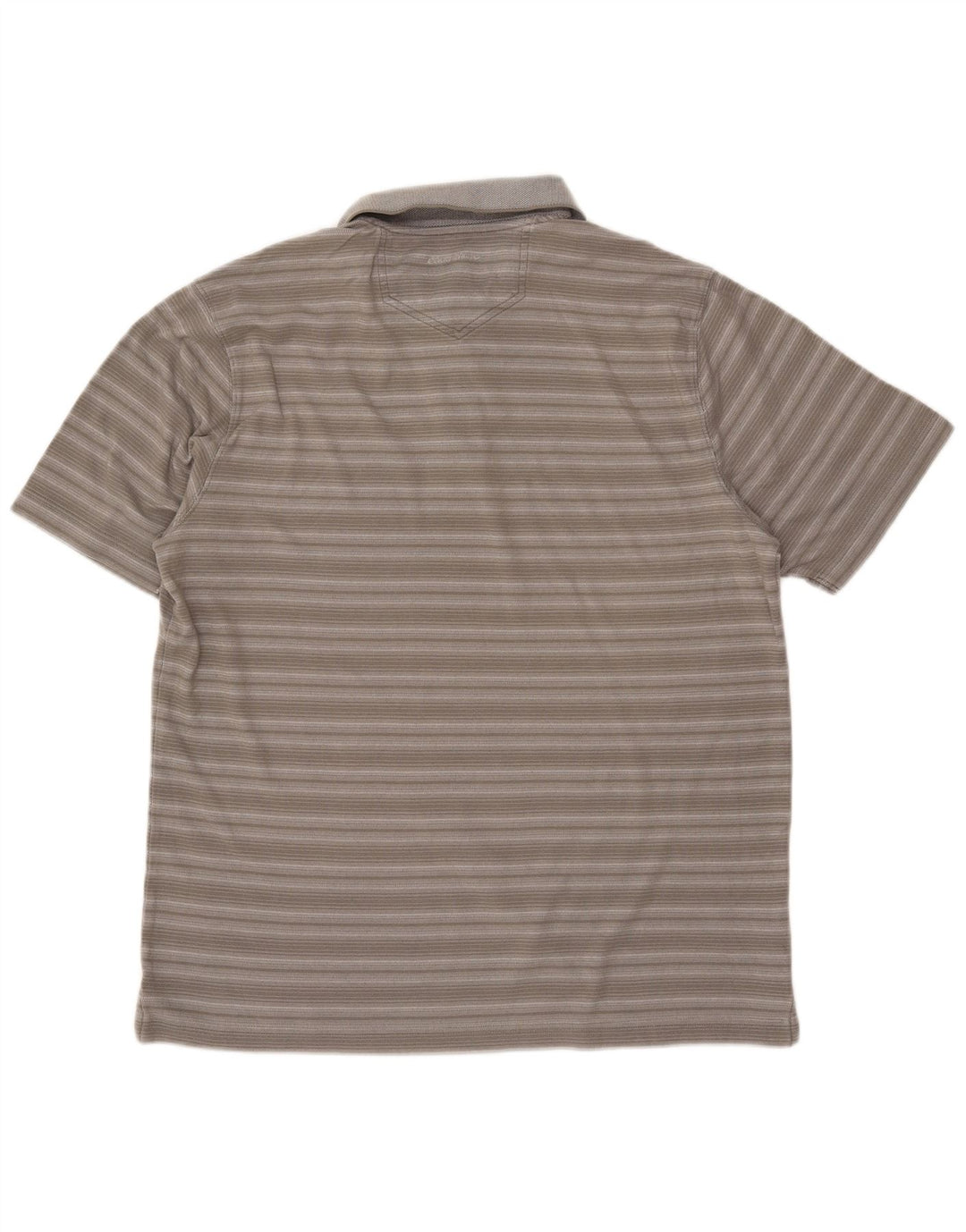 EDDIE BAUER Herren-Poloshirt aus mittelgrauer, gestreifter Baumwolle