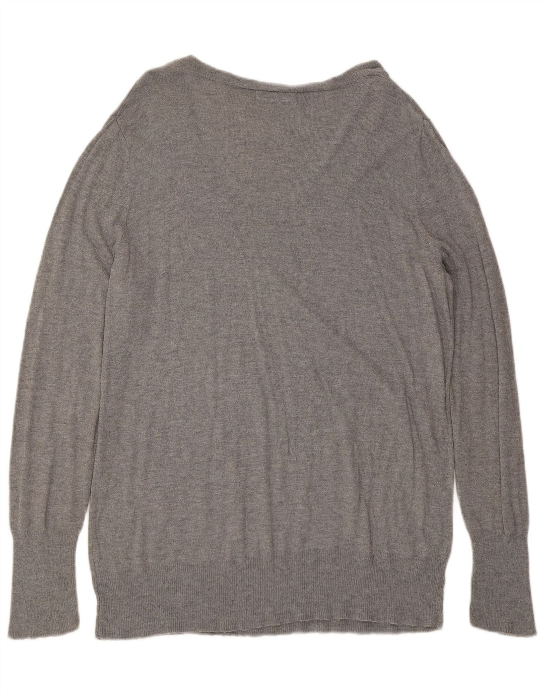 MOSSIMO Womens Oversized V-Neck Jumper Sweater US 2 XS Grey Nylon
