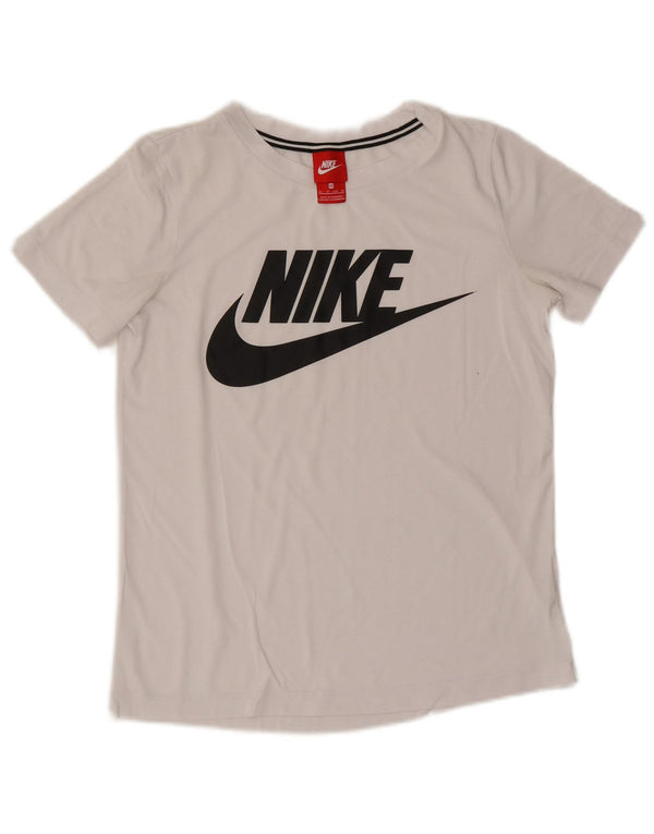 Nike Damen Grafik T-Shirt Top UK 6 XS Weiß