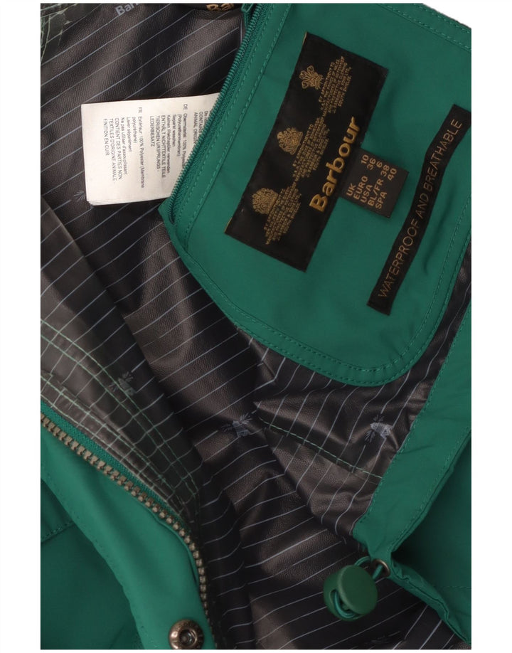 Barbour Damen-Regenjacke mit Kapuze, UK 10, Größe S, grün, Polyester