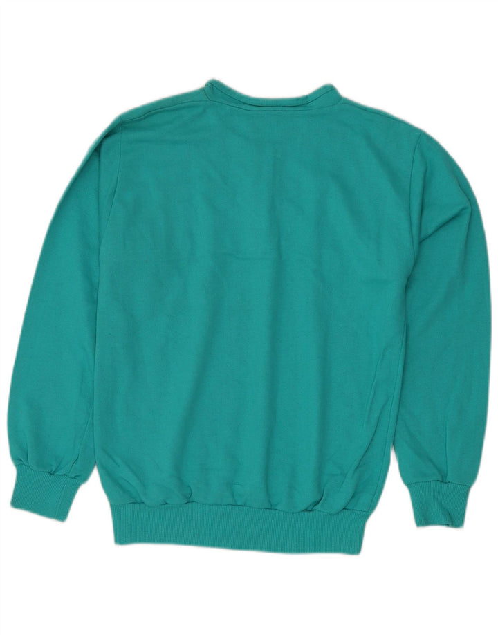 GLOBE TROTTER Damen-Sweatshirt mit Reißverschluss am Hals, UK 14, mittelblaue Baumwolle