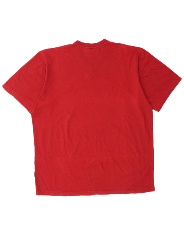 Adidas Herren T-Shirt Top UK 42/44 Große rote Baumwolle