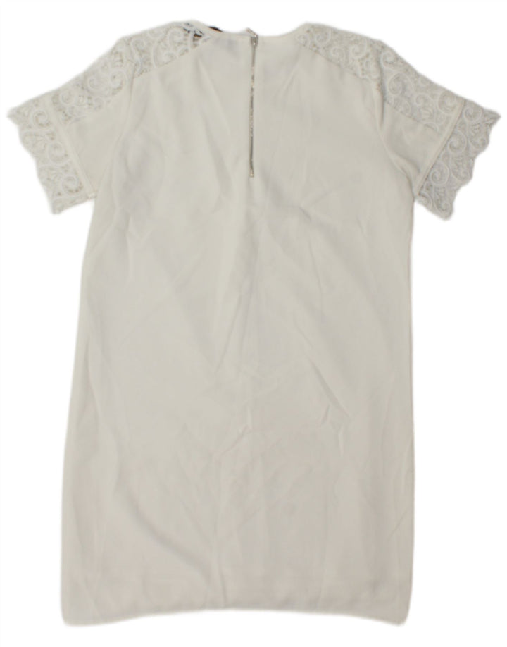 Zara Damen Etuikleid UK 10 Small White Paisley