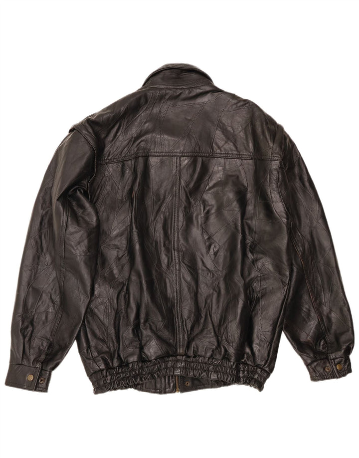 VINTAGE Herren Lederjacke UK 40 Großes schwarzes Leder