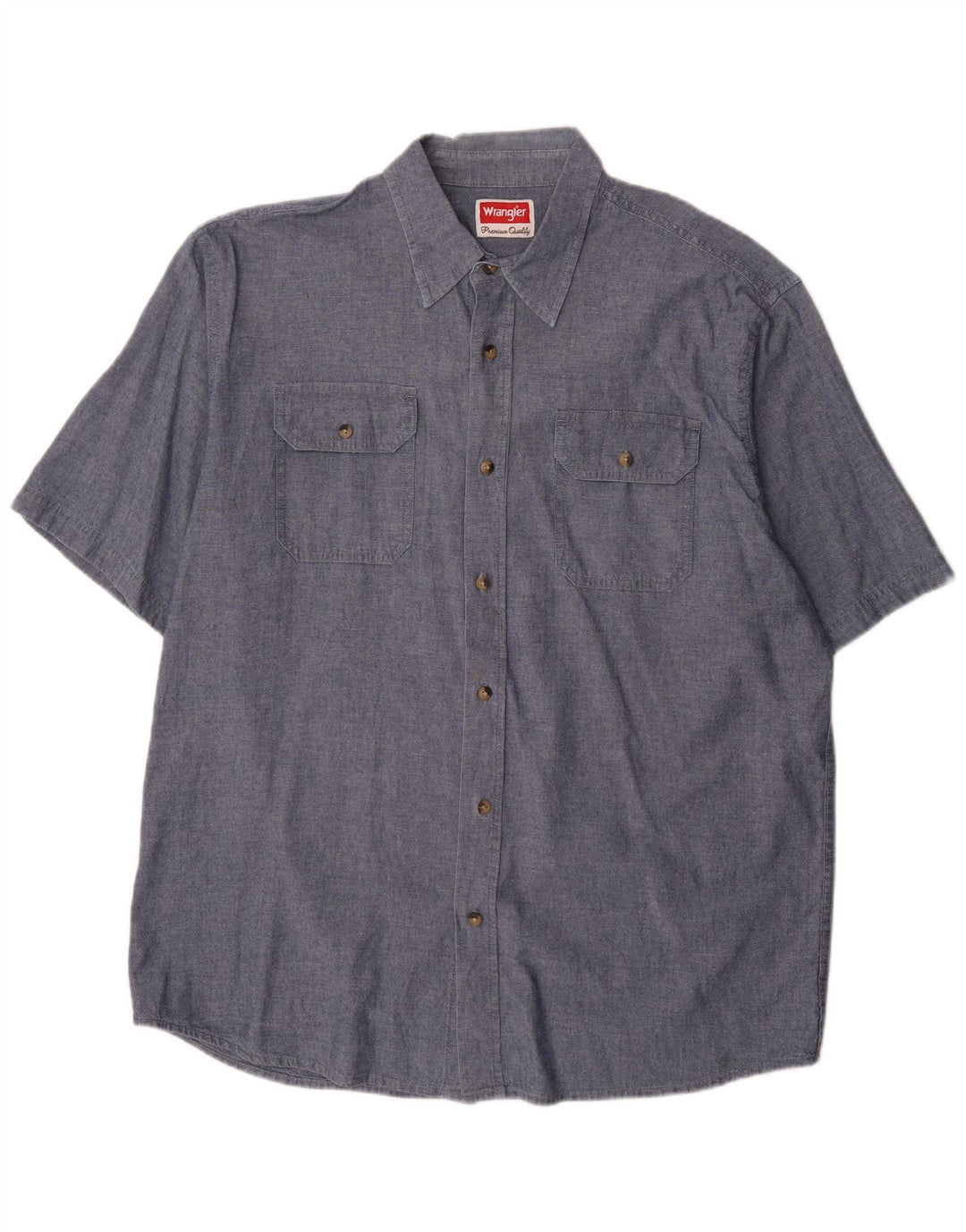 Wrangler Herren-Kurzarmhemd, groß, marineblau, Baumwolle