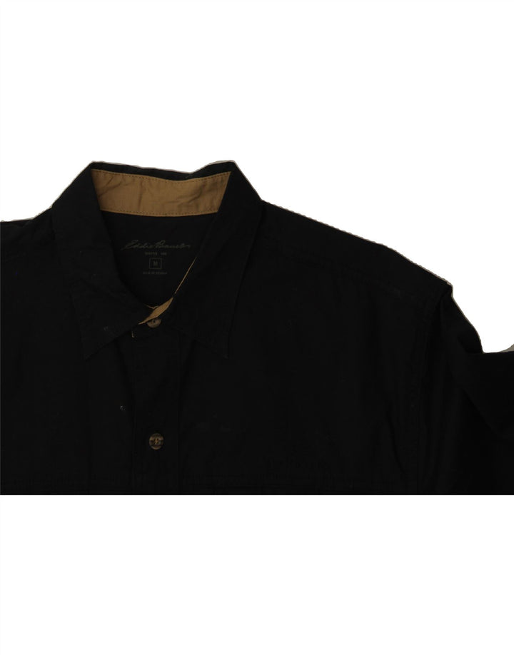EDDIE BAUER Mens Short Sleeve Shirt Medium Black Cotton Vintage Eddie Bauer and Second-Hand Eddie Bauer from Messina Hembry 
