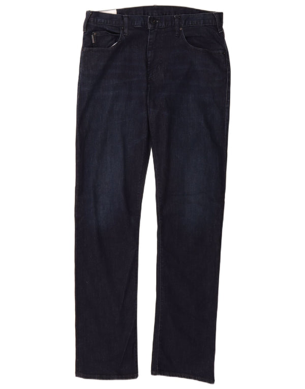 Emporio Armani Herren Straight Jeans W31 L32 Marineblau Baumwolle