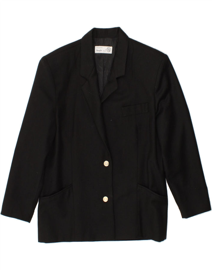 MARZOTTO Womens 2 Button Blazer Jacket IT 40 Small Black Virgin Wool Vintage Marzotto and Second-Hand Marzotto from Messina Hembry 