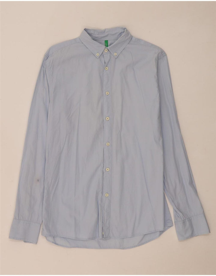 Benetton Herrenhemd Mittelblau