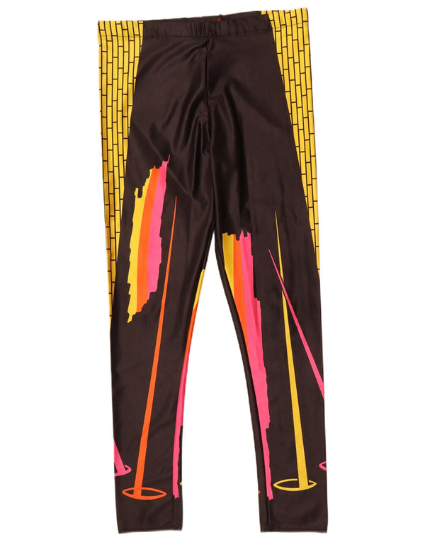 Vintage Damen Leggings UK 14 Medium Mehrfarbig Colourblock Polyamid