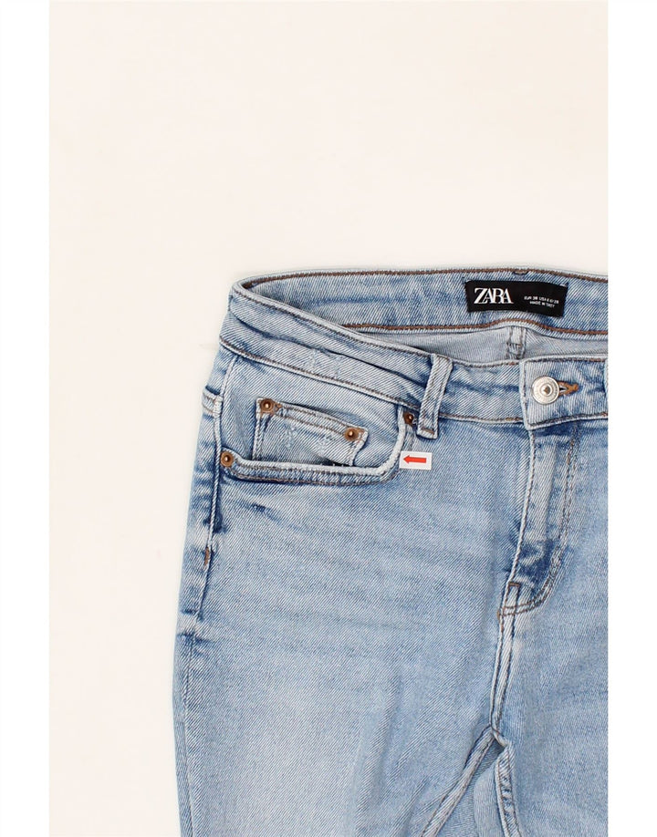 ZARA Womens Distressed Slim Jeans EU 38 Medium W26 L27 Blue Cotton Vintage Zara and Second-Hand Zara from Messina Hembry 