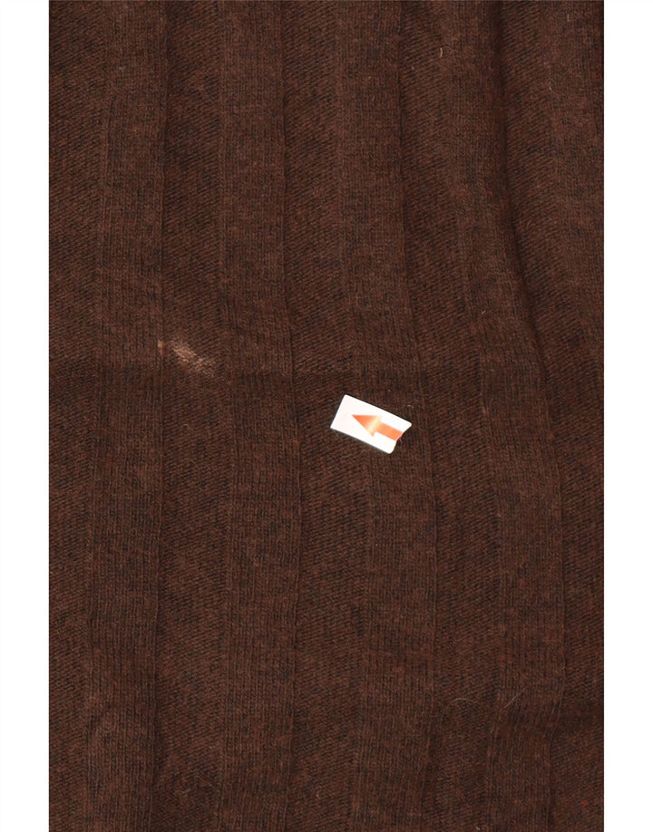 Zara Herren-Pullover, lockere Passform, Rundhalsausschnitt, mittelbraun