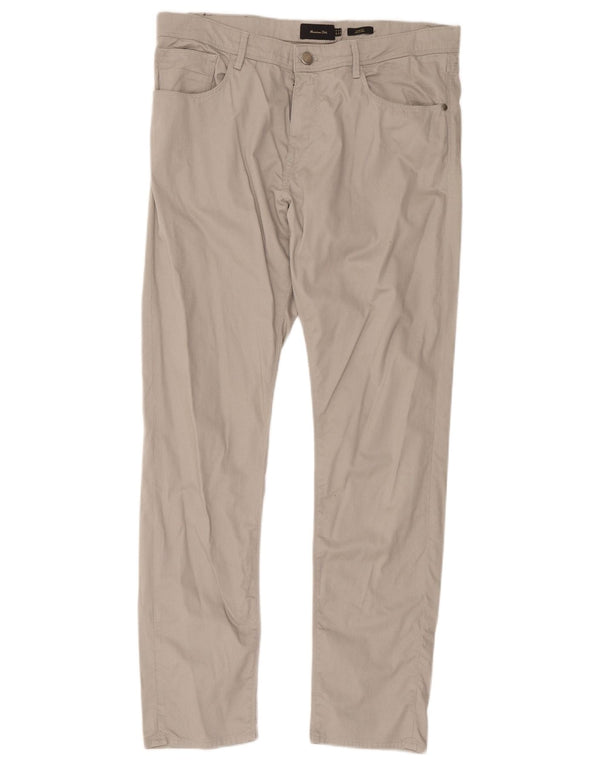Massimo Dutti Herren Freizeithose EU 44 Large W34 L30 Grau Geometrisch