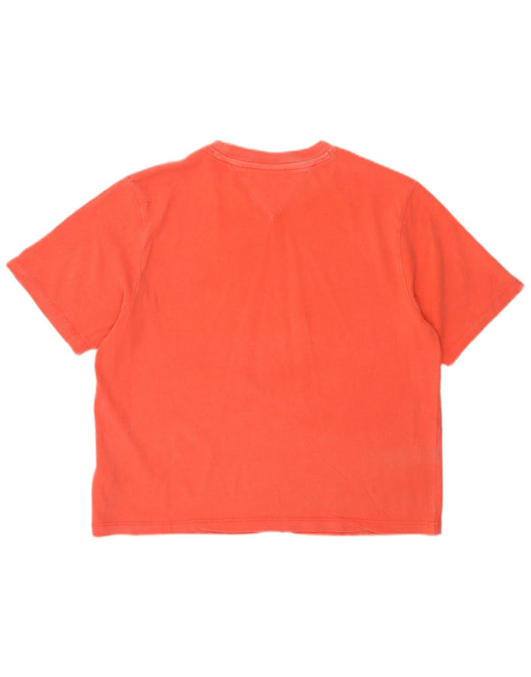 Tommy Hilfiger Damen Crop Graphic T-Shirt Top Mittelrosa Baumwolle