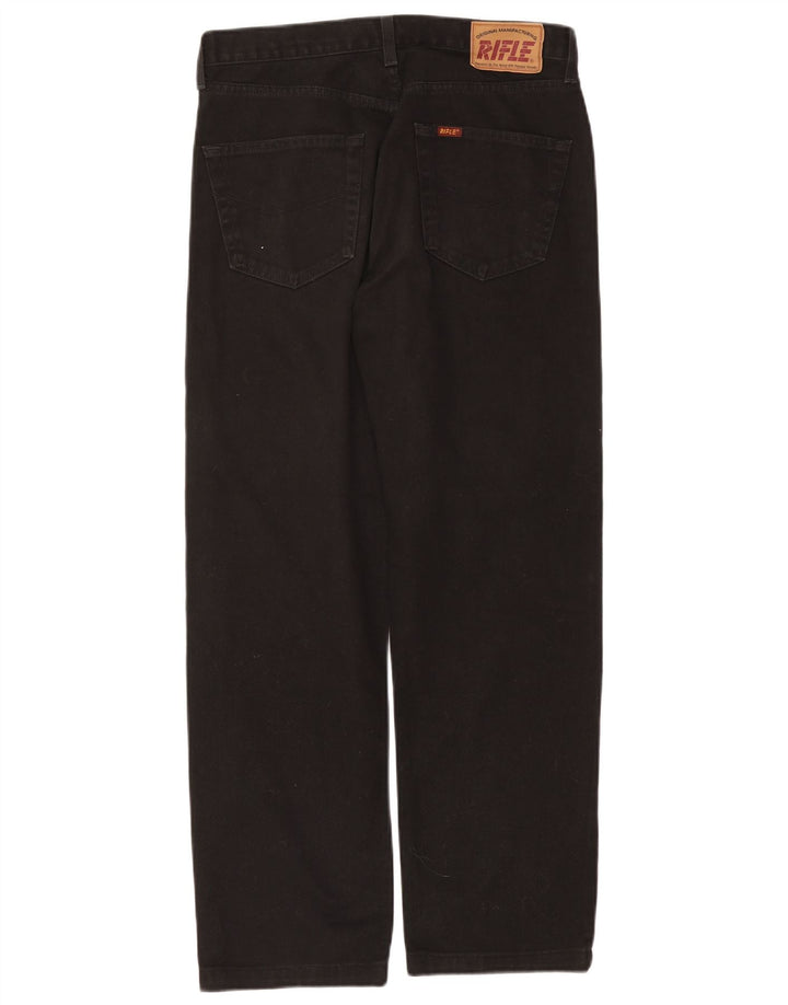 Rifle Herren Straight Jeans W34 L29 Schwarze Baumwolle
