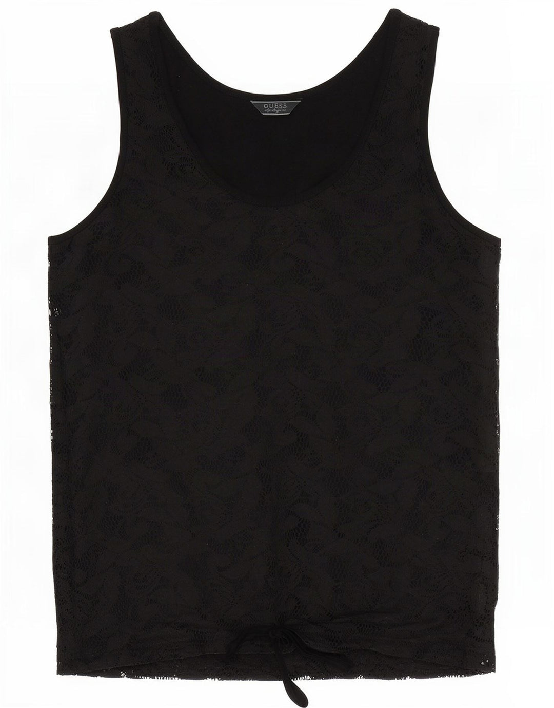 Guess Damen Spitzenweste Top UK 14 Mittelschwarze Viskose mit Blumenmuster