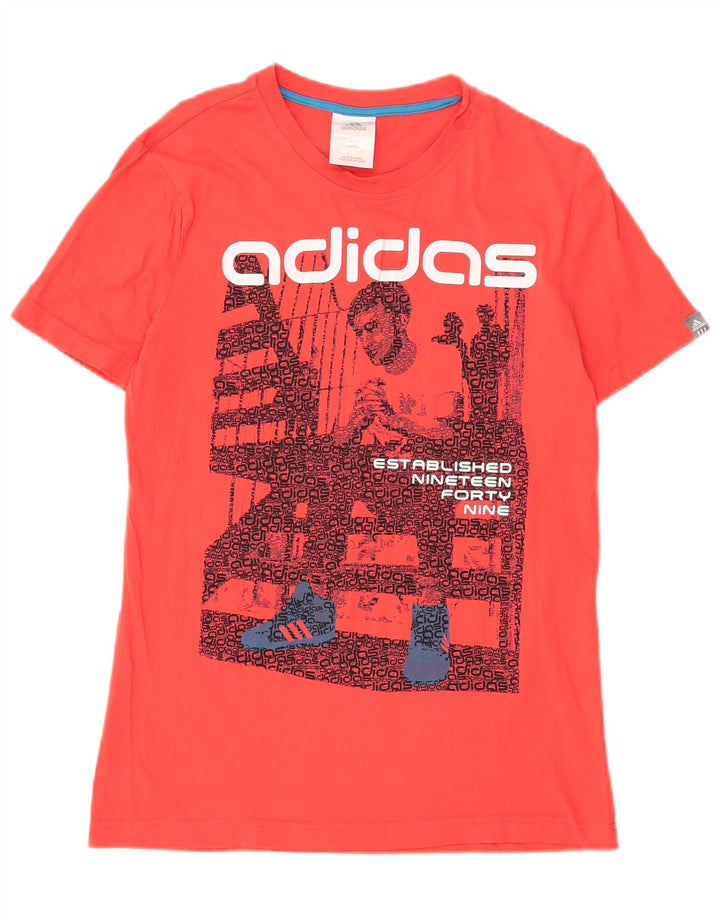 Adidas Herren Grafik T-Shirt Top Small Rot Baumwolle