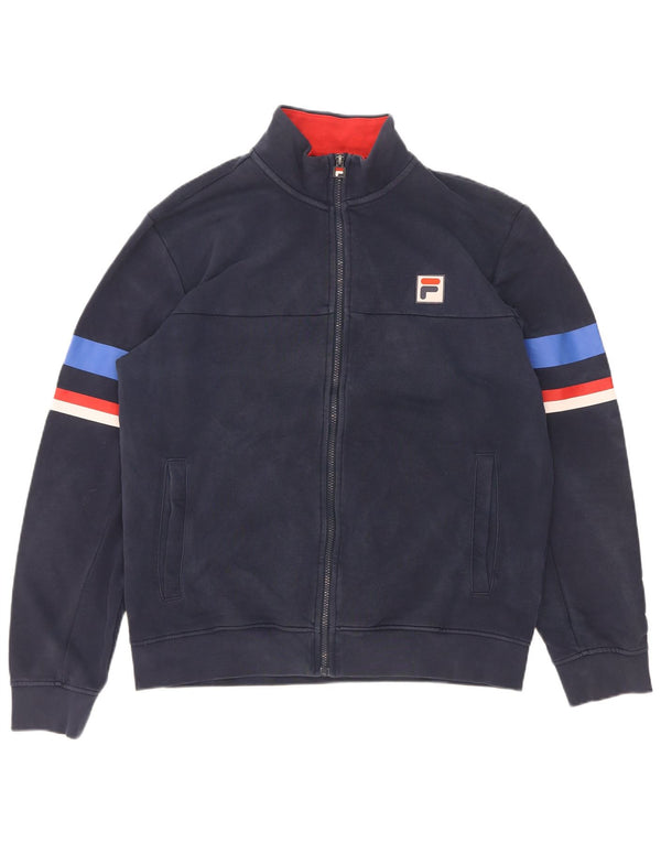 Fila Herren-Trainingsanzug-Top-Jacke, groß, marineblau, Baumwolle, Sport