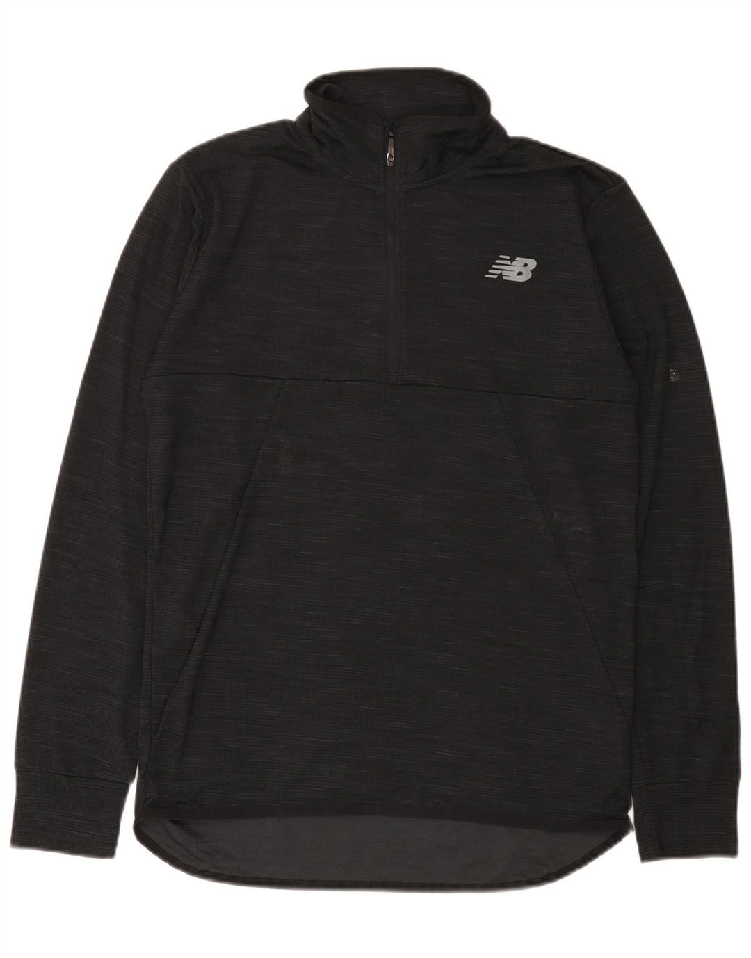 New Balance Herren-Pullover-Trainingsanzugoberteil mit Reißverschluss, Mittelschwarzes Polyester