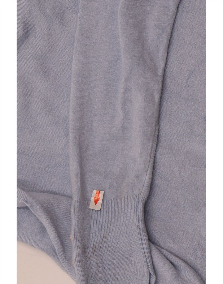 Zara Damen-Pullover mit U-Boot-Ausschnitt, UK 12, mittelblaue Viskose
