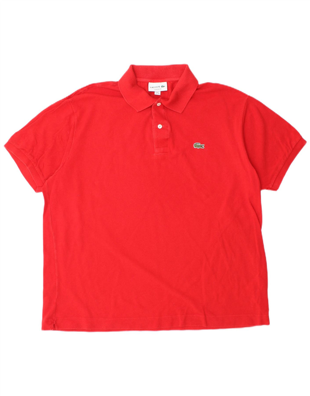 LACOSTE Herren-Poloshirt mit klassischer Passform, Größe 7 2XL, rote Baumwolle