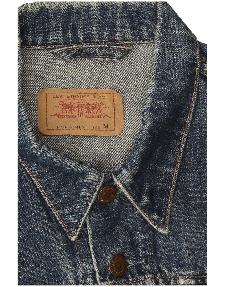 Levi's Jeansjacke für Mädchen, 11–12 Jahre, mittelmarineblaue Baumwolle