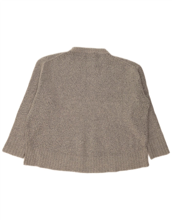 Zara Damen-Pullover, übergroß, Rundhalsausschnitt, Gr. 14, Mittelgrau