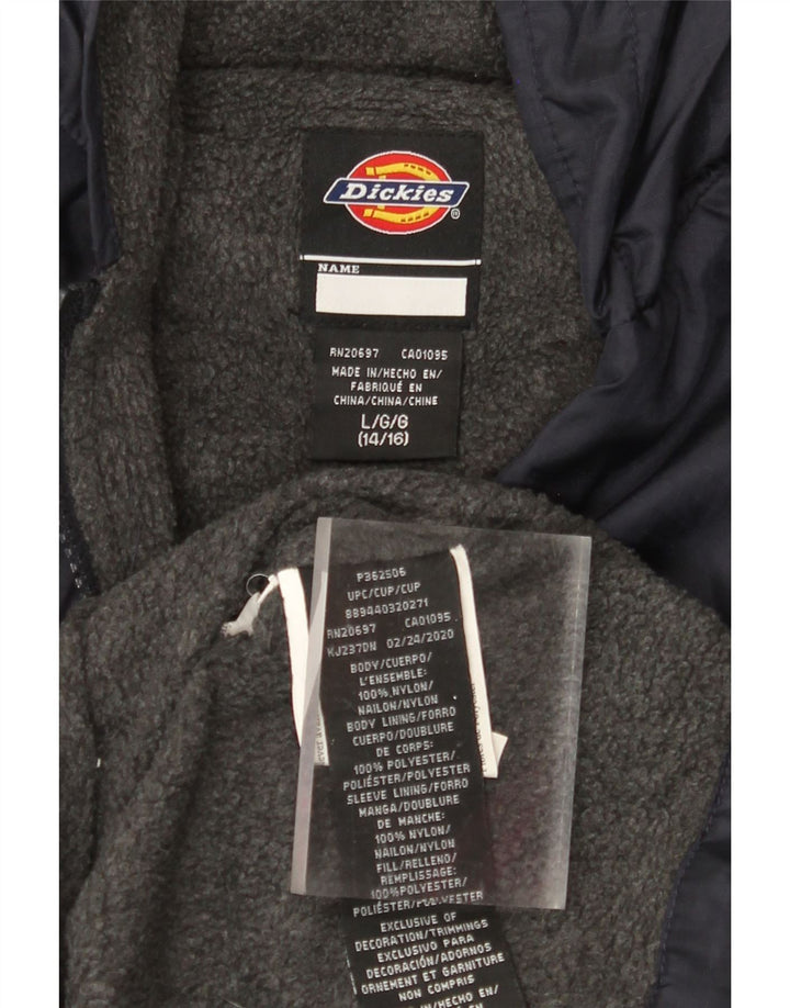 DICKIES Jungen-Windbreakerjacke mit Kapuze, 14–15 Jahre, groß, marineblaues Nylon