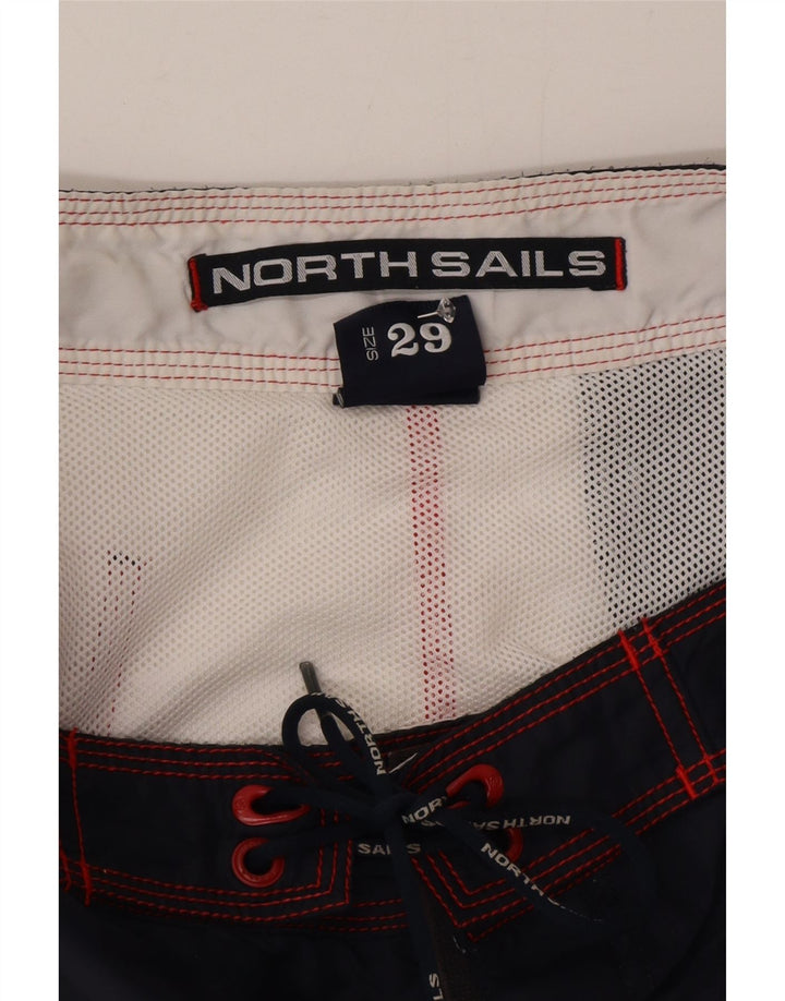 North Sails Herren-Badeshorts mit Grafik, Größe S, Rot, Colourblock-Polyamid