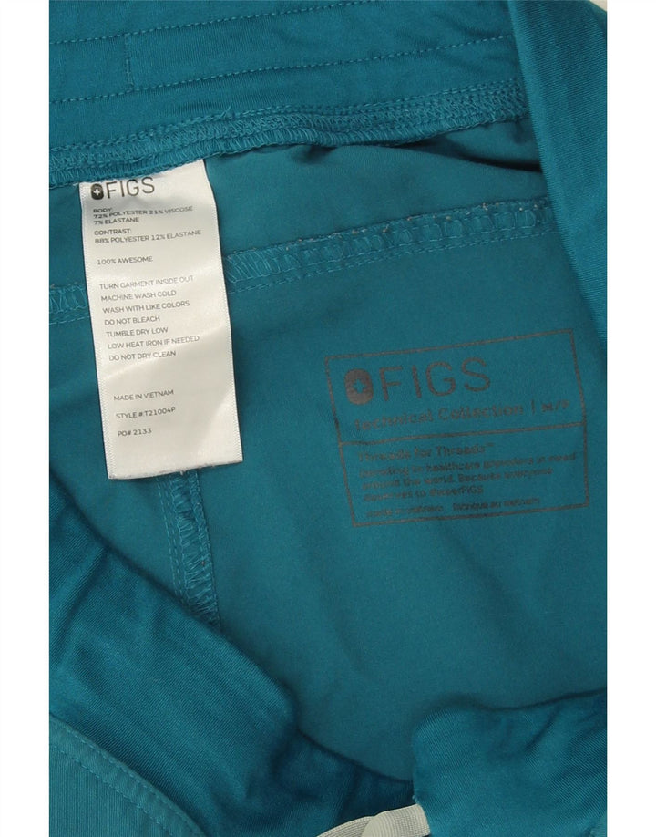 Figs Gerade Cargohose für Damen, mittelgroß, W30, L28, blau, Polyester