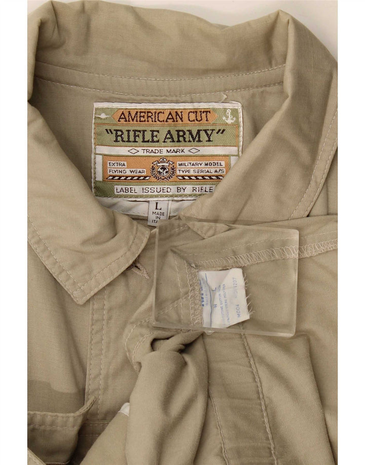Rifle Herren Bomberjacke UK 40 Large Khaki Cotton