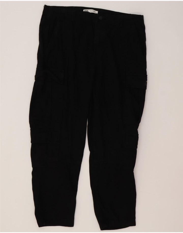 Gerade Cargohose für Herren von Zara, EU 44, Größe L, W34, L27, Schwarz