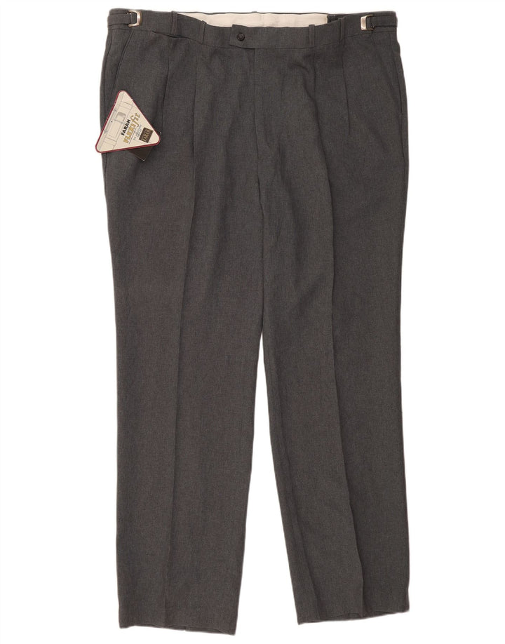 Farah Herren-Anzughose mit Pegged-Anzug, W46, L33, graues Polyester