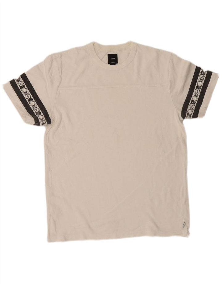 Vans Herren Grafik-T-Shirt-Oberteil aus mittelweißer Colourblock-Baumwolle