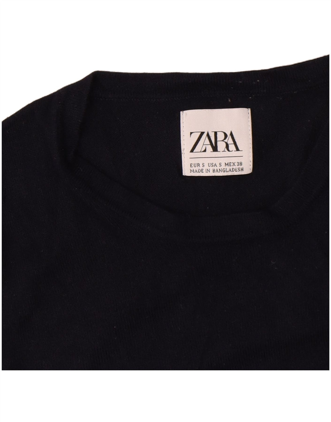 Zara Herren-Pullover mit Rundhalsausschnitt, Größe S, Marineblau