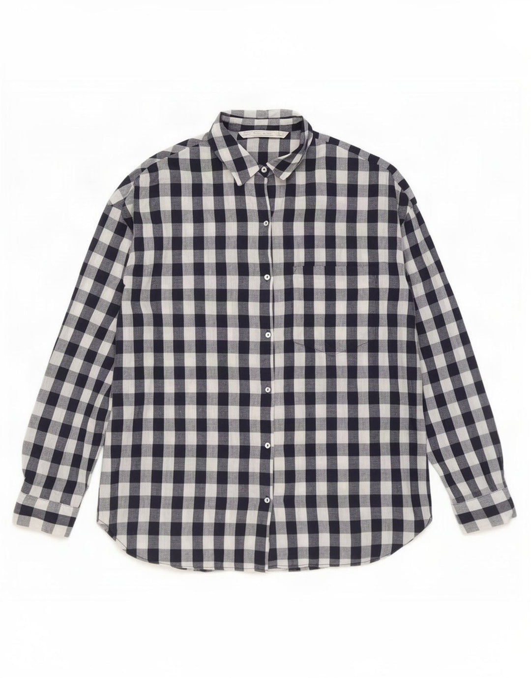 Zara Damen Trafaluc Übergroßes Hemd UK 10 Small Marineblau Gingham
