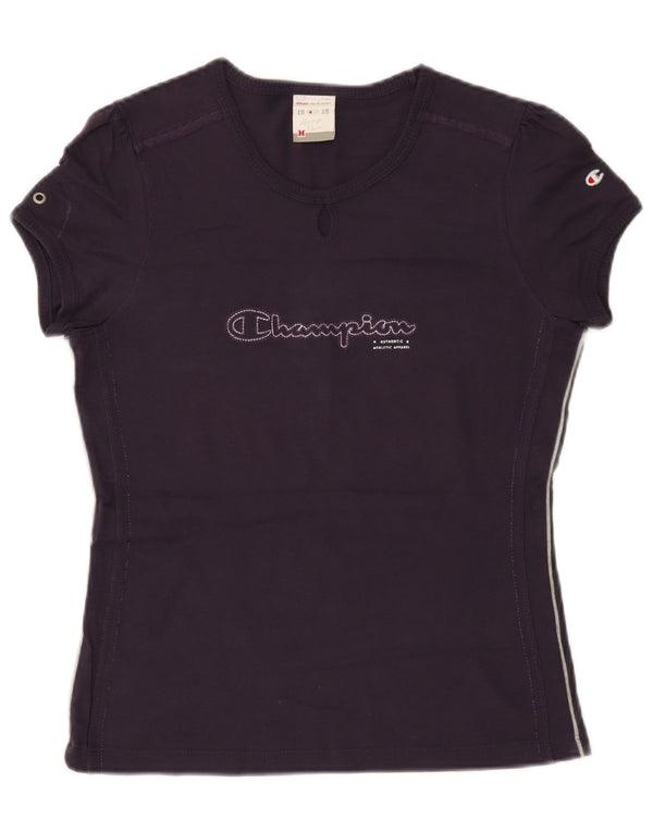 Champion Damen Heritage Classics Graphic T-Shirt Top UK 12 Medium Purple