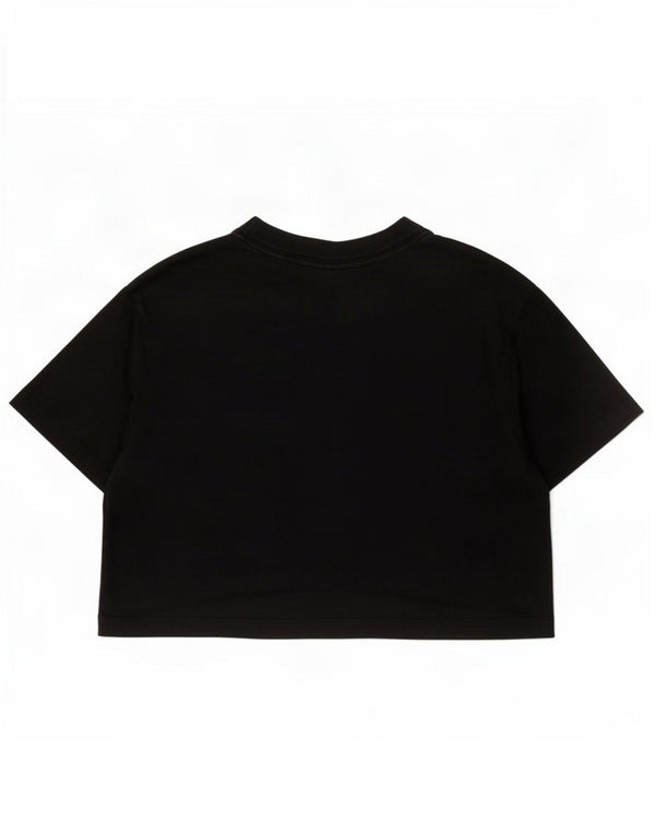 Nike Damen Crop Oversized T-Shirt Top UK 10 Small Schwarz Baumwolle