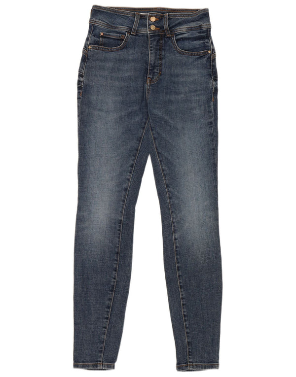 Guess Damen-Jeans mit hoher Taille, Röhrenjeans, W27, L28, blaue Baumwolle