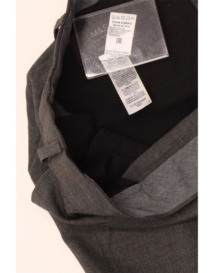 MARKS & SPENCER Gerade Herren-Anzughose W42 L31 Graues Polyester