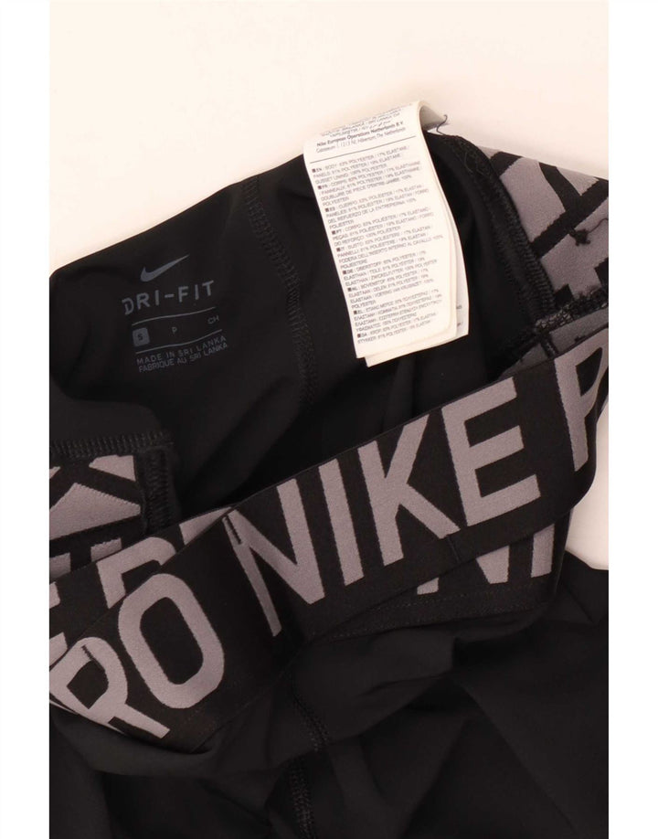 Nike Damen Dri Fit Graphic Leggings UK 8 Small Schwarz Polyester