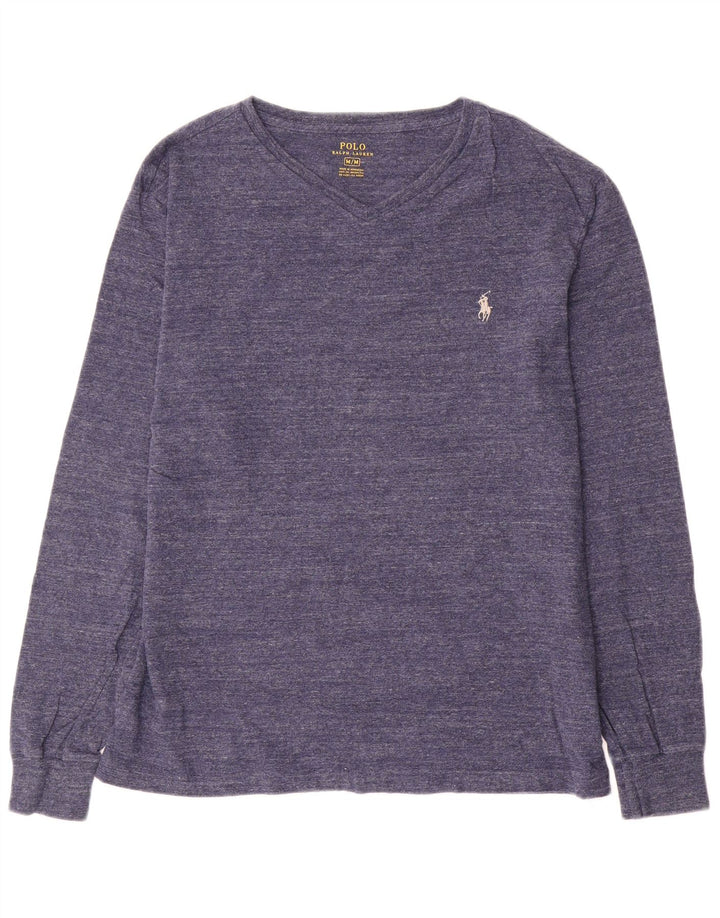 Polo Ralph Lauren Herren-Oberteil, langärmelig, mittelblau, Baumwolle
