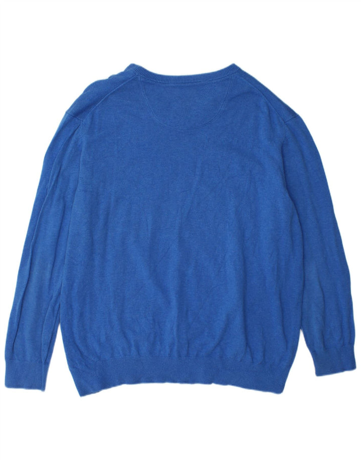 Timberland Herren-Pullover mit V-Ausschnitt, 2XL, blaue Baumwolle