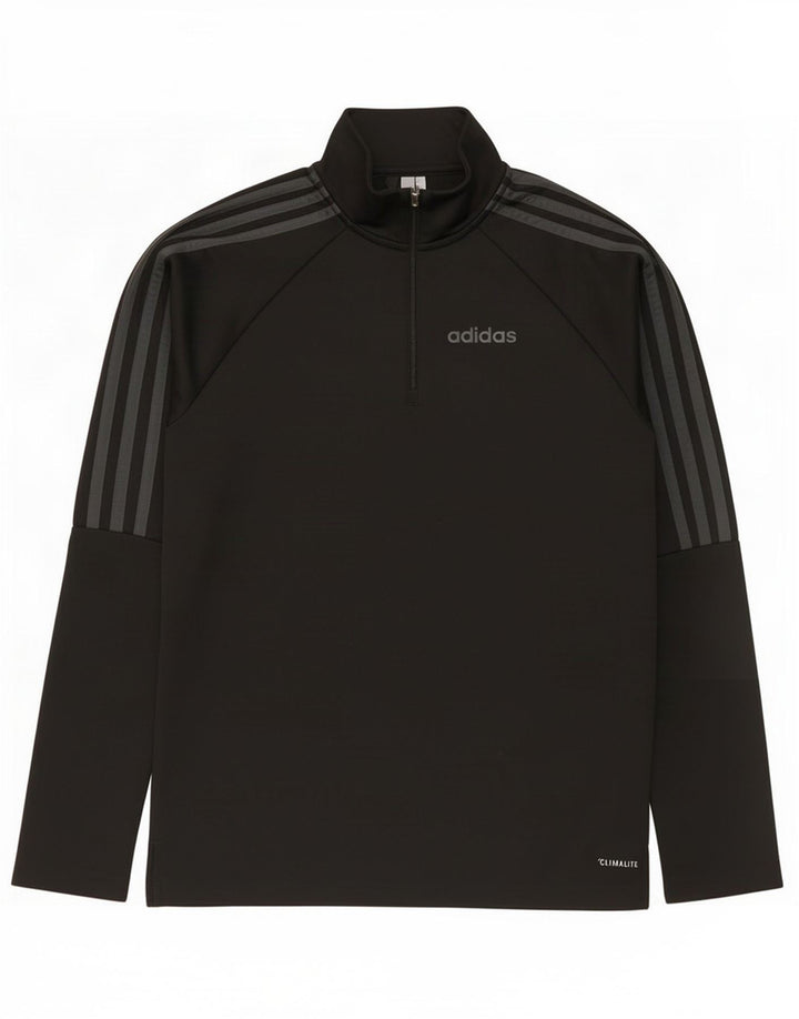 Adidas Herren Climalite Zip Neck Pullover Trainingsanzug Top Small Schwarz Polyester
