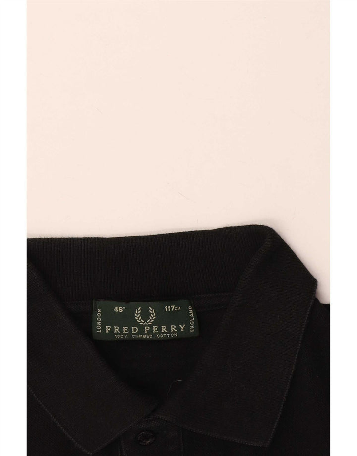 Fred Perry Herren-Poloshirt, große schwarze Baumwolle