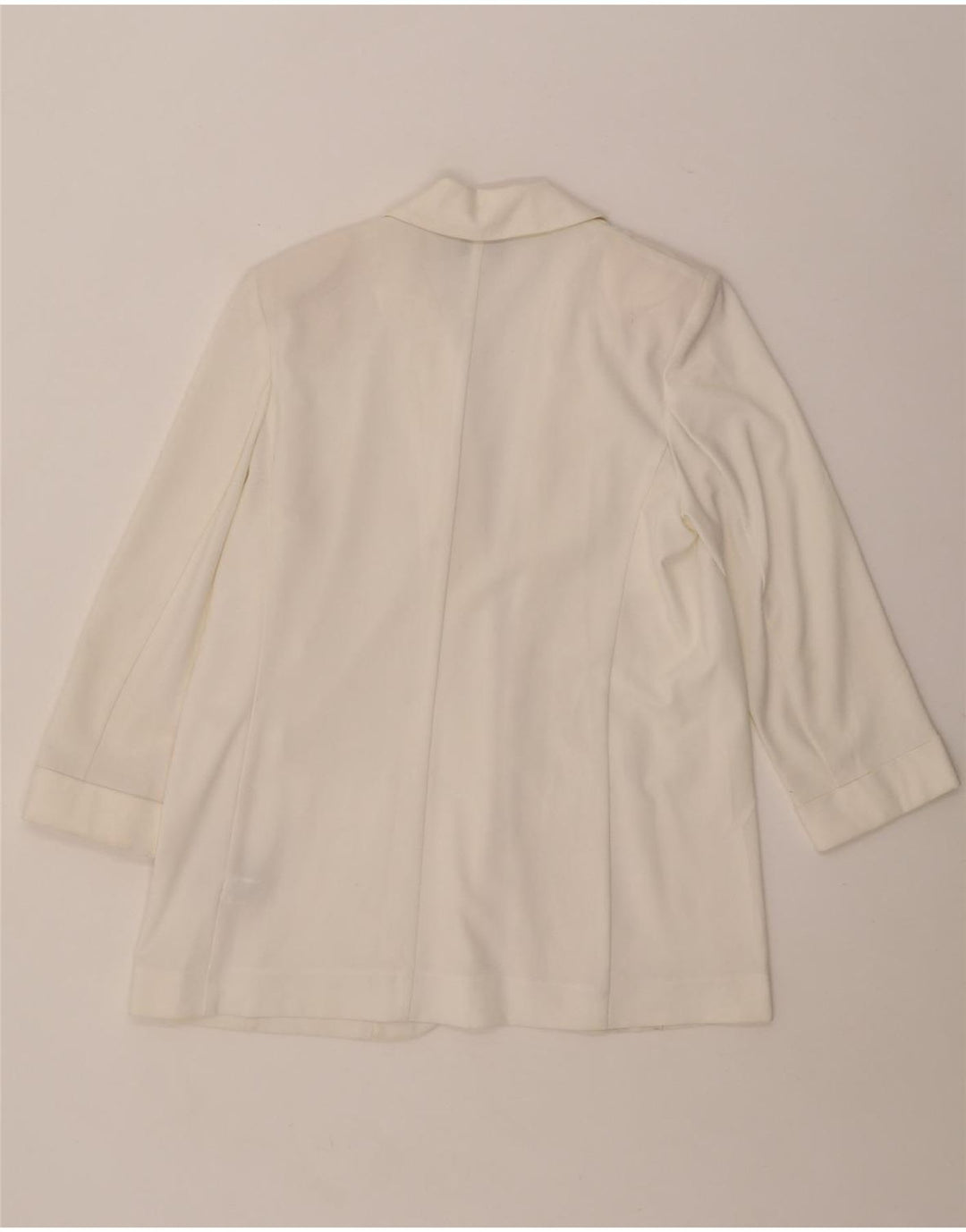 MARKS & SPENCER Offene Blazerjacke für Damen mit 3/4-Ärmeln, UK 12, Mittelweiß