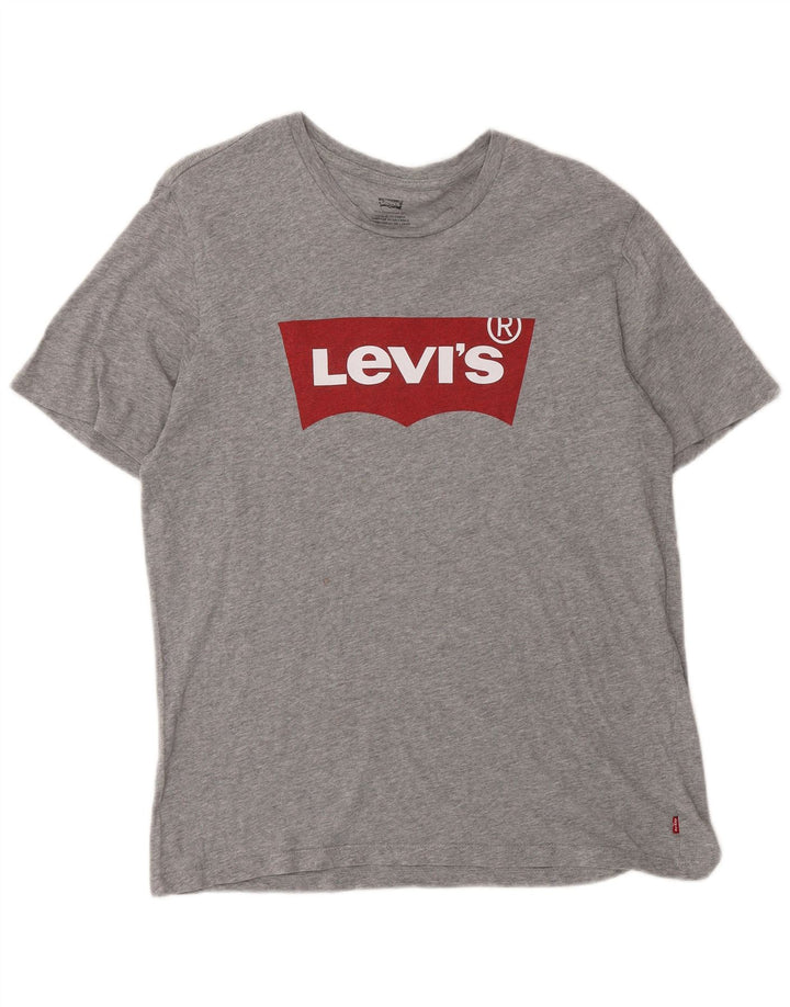 Levi's Herren Grafik-T-Shirt-Oberteil Mittelgrau